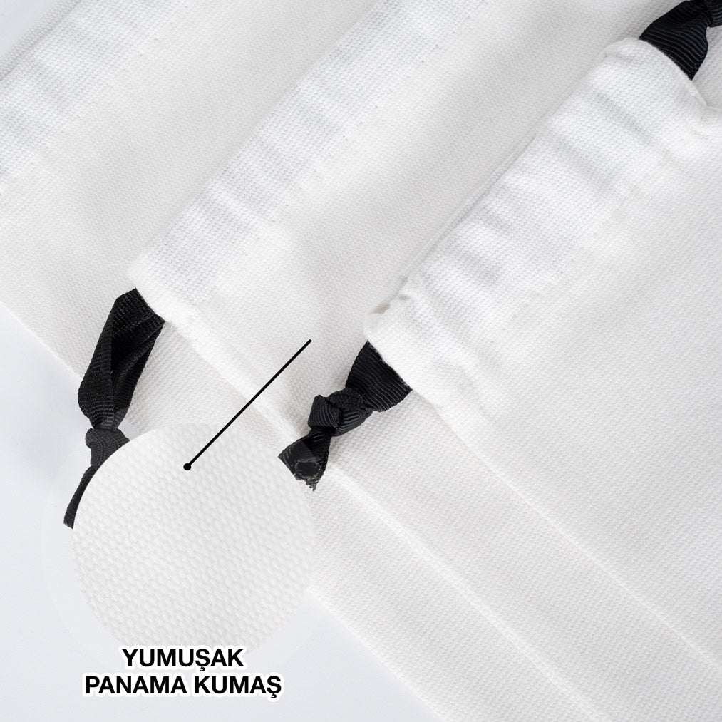 Siyah İpli Bez Kese - Panama Kumaş 10x13 cm Takı ve Mücevher Paketleme - istecanta.com