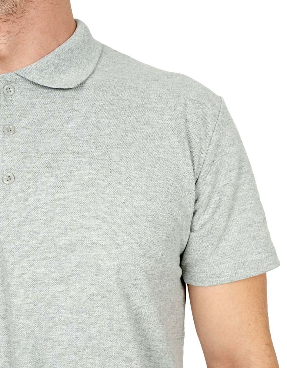 Polo Yaka Gri Tişört - Baskılı - istecanta.com