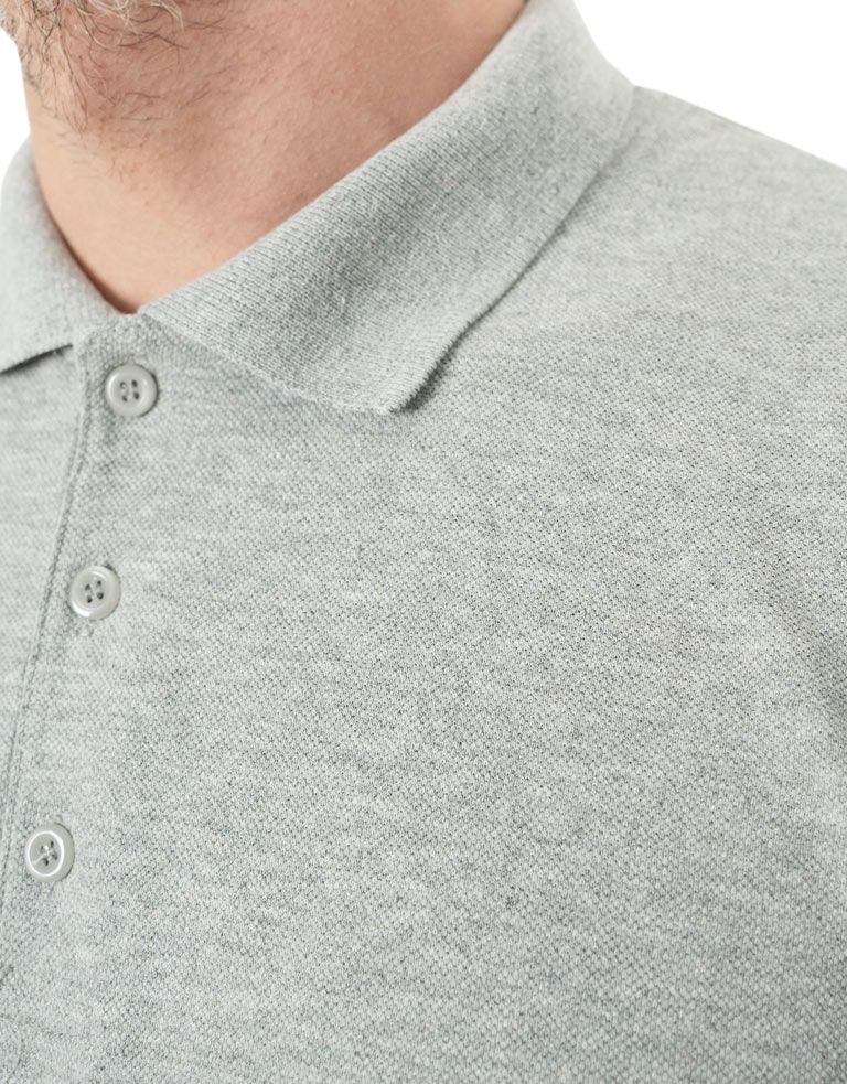 Polo Yaka Gri Tişört - Baskılı - istecanta.com