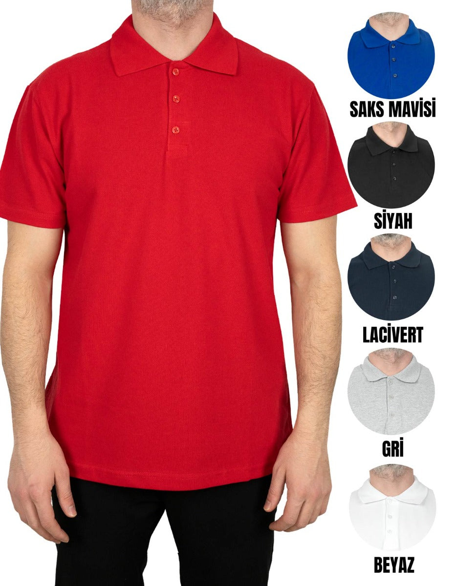 Polo Yaka Kırmızı Tişört - Dijital Baskılı - istecanta.com