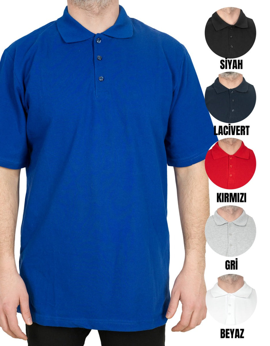 Polo Yaka Tişört Saks Mavi - istecanta.com