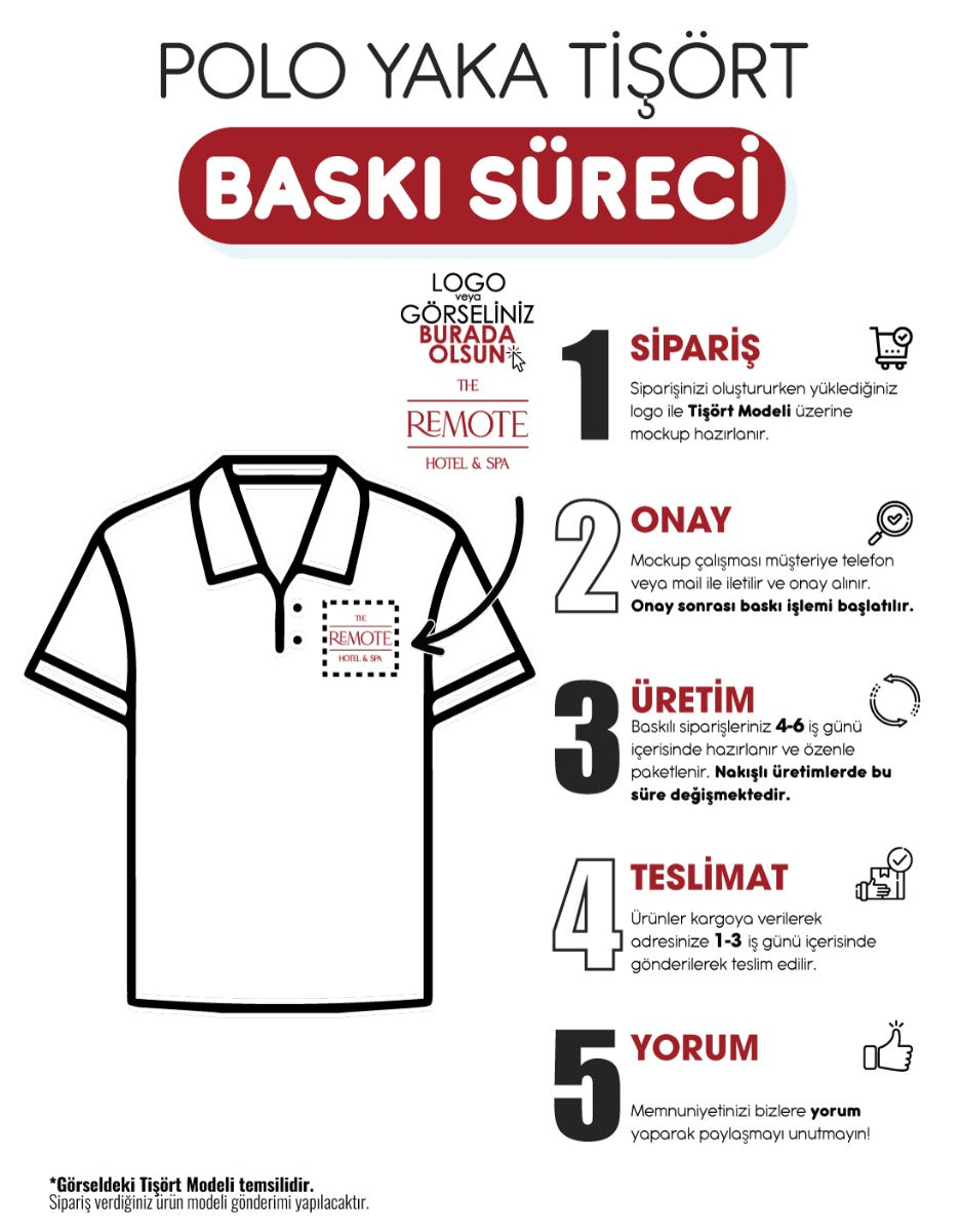 Polo Yaka Beyaz Tişört - Dijital Baskılı - istecanta.com