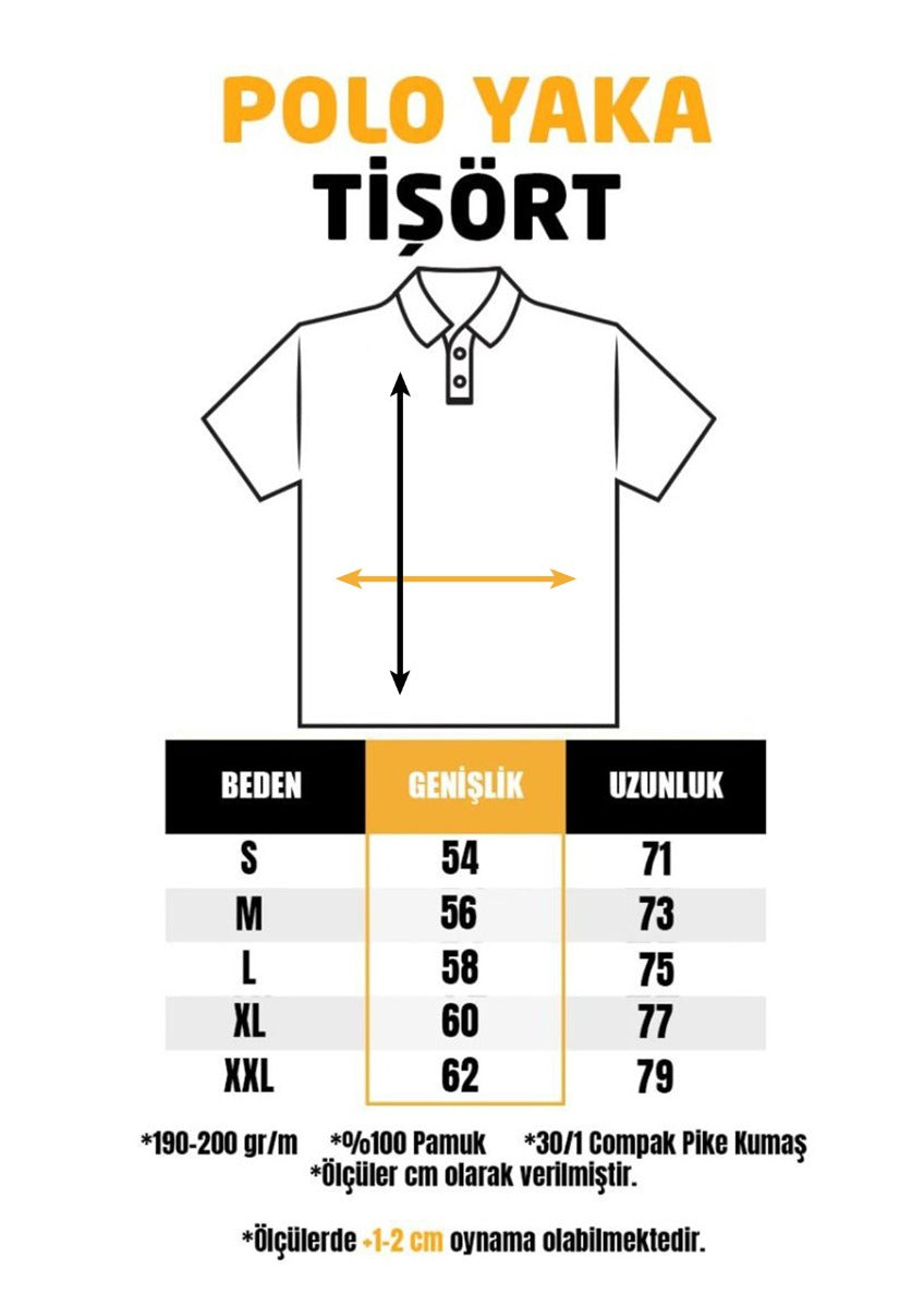Polo Yaka Siyah Tişört - Dijital Baskılı - istecanta.com