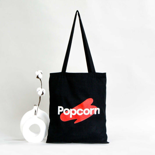 Siyah Promosyon Kanvas Çanta 35x40cm - Popcorn - istecanta.com