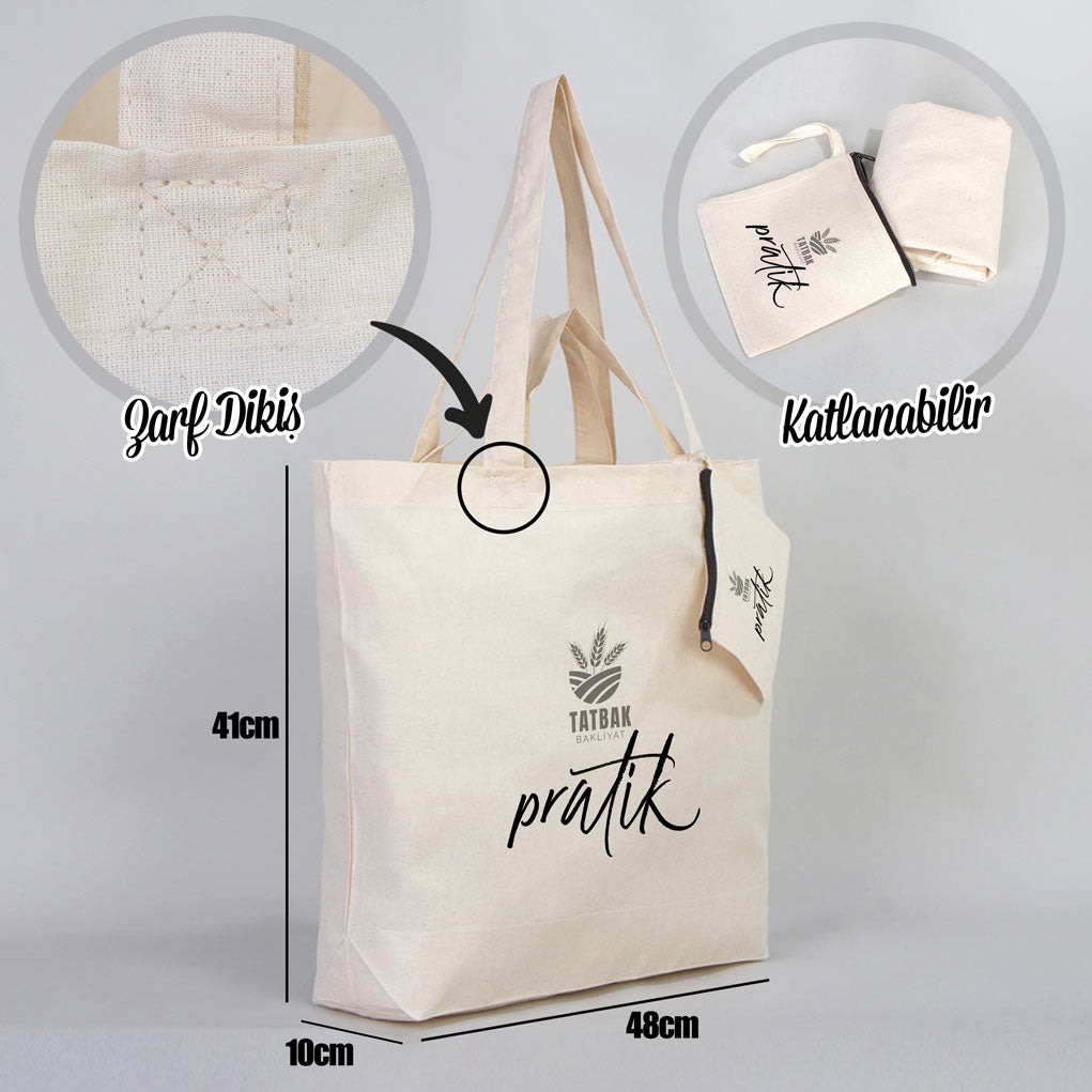Promosyon Katlanabilir Alışveriş Çantası - 2 Renk Baskılı - istecanta.com