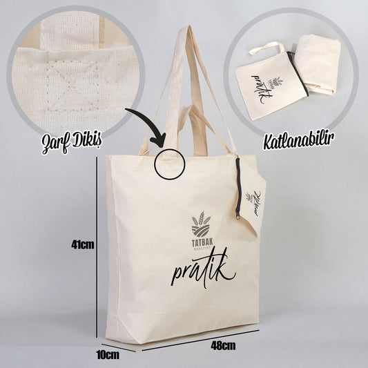 Promosyon Katlanabilir Alışveriş Çantası - 2 Renk Baskılı - istecanta.com