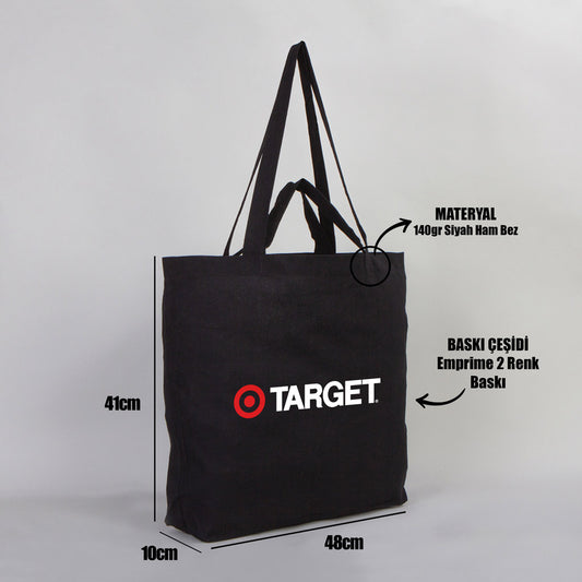 Promosyon Siyah Alışveriş Çantası Çift Kulp - istecanta.com
