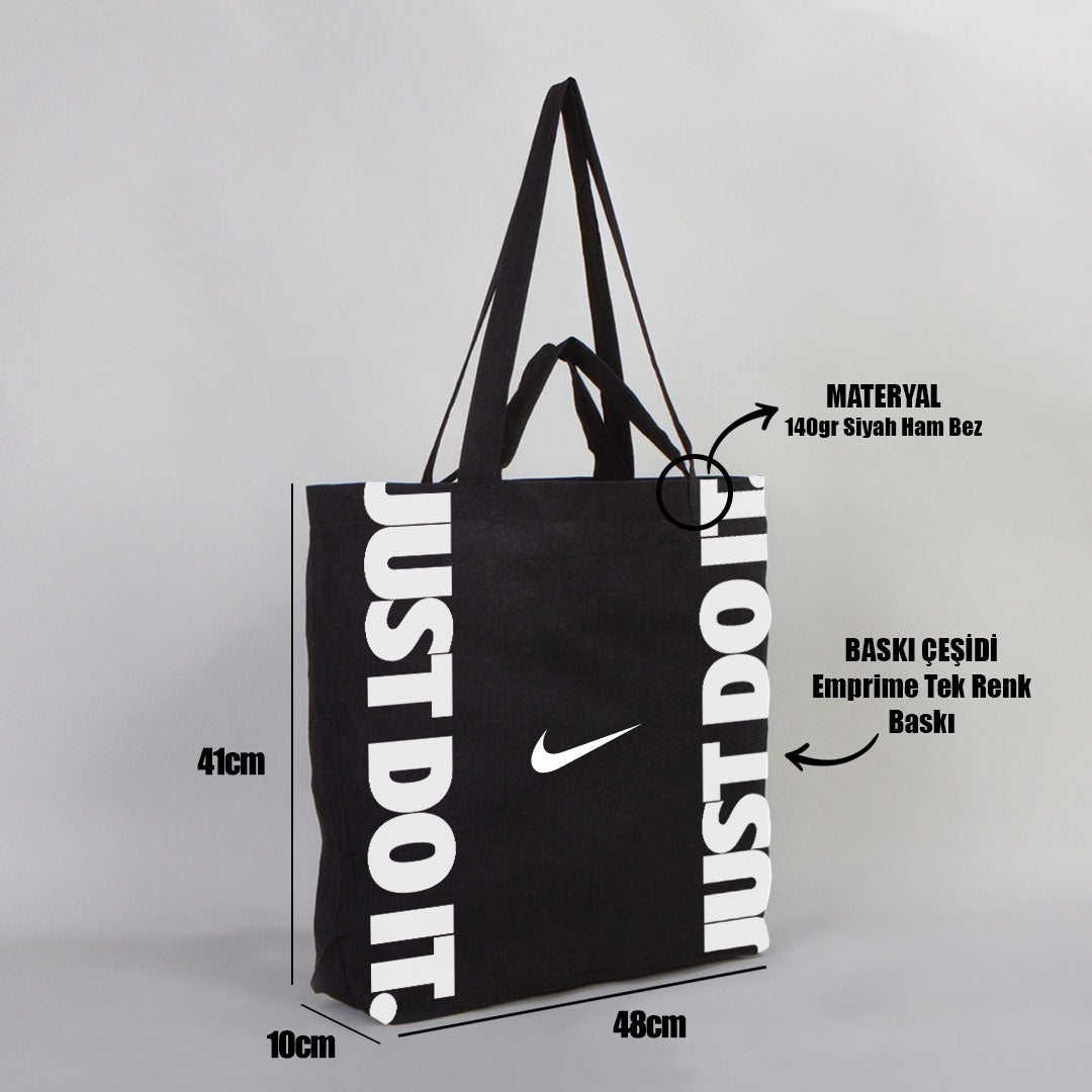 Promosyon Siyah Çift Kulplu Bez Çanta - Ayakkabı Çantası - istecanta.com