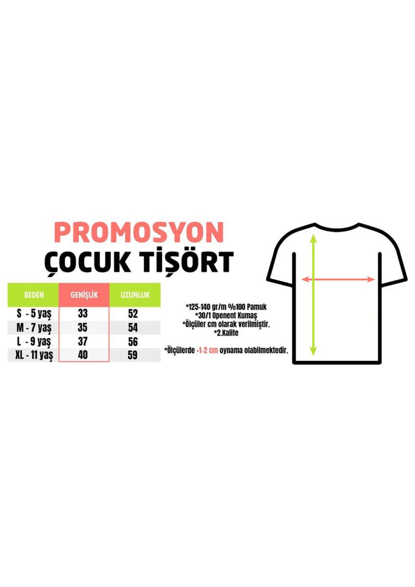 29 Ekim Ay Yıldız Baskılı Promosyon Çocuk Tişört - Beyaz - istecanta.com