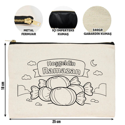 Boyanabilir 25x18 cm Ham Renk Prime Clutch Metal Fermuar Çanta - Bayram Hediy... - detay görünüm