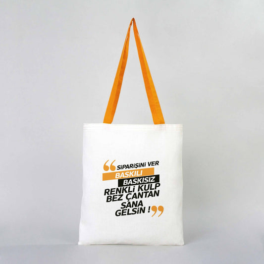Ham Bez Çanta Hardal Kulp 35x40 cm (Özelleştirilebilir) - istecanta.com