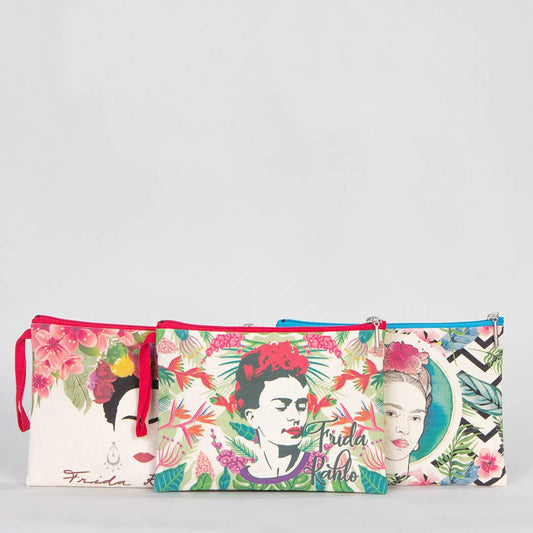 Frida Kahlo Baskılı Clutch Set - Her Üründen 1 Adet - istecanta.com