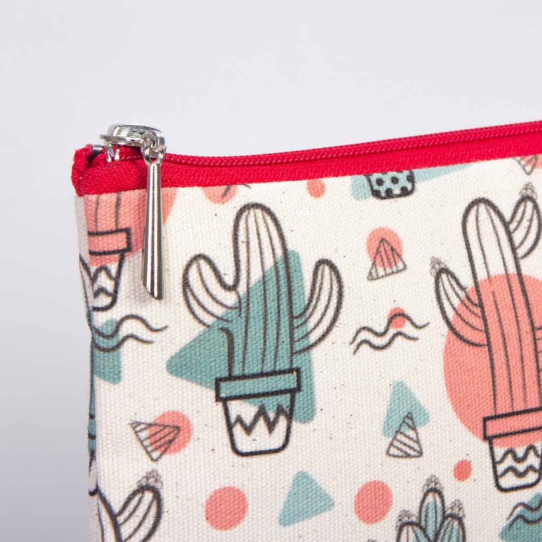 Kaktüs Baskılı Clutch Set - Her Üründen 1 Adet - istecanta.com