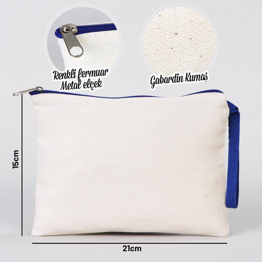 Clutch 21x15 cm Saks Mavi Fermuar - istecanta.com