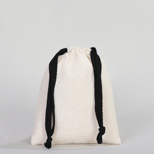 Bez Kese 15,5x20 cm - Renkli İp - Siyah - istecanta.com