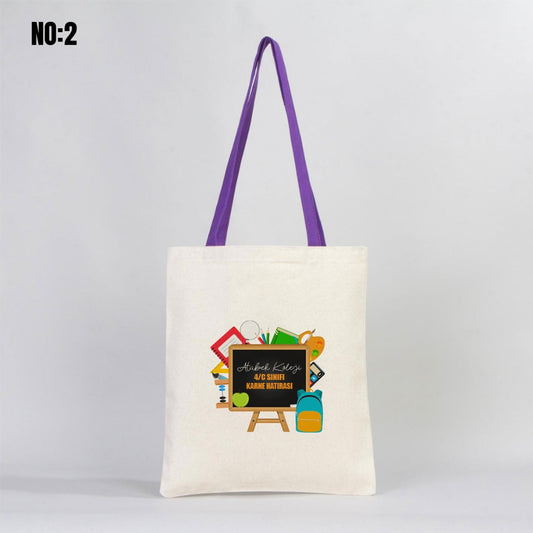 Karne Günü Renkli Kulp Kanvas Çanta - 35x40 cm (Özelleştirilebilir) - istecanta.com