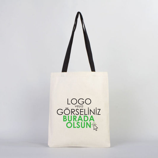 Rips Bez Çanta 35x40cm Siyah Kulp (Özelleştirilebilir) - istecanta.com