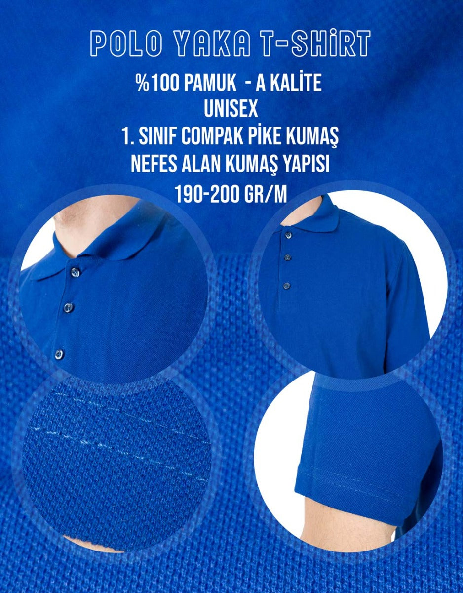 Polo Yaka Tişört Saks Mavi - istecanta.com