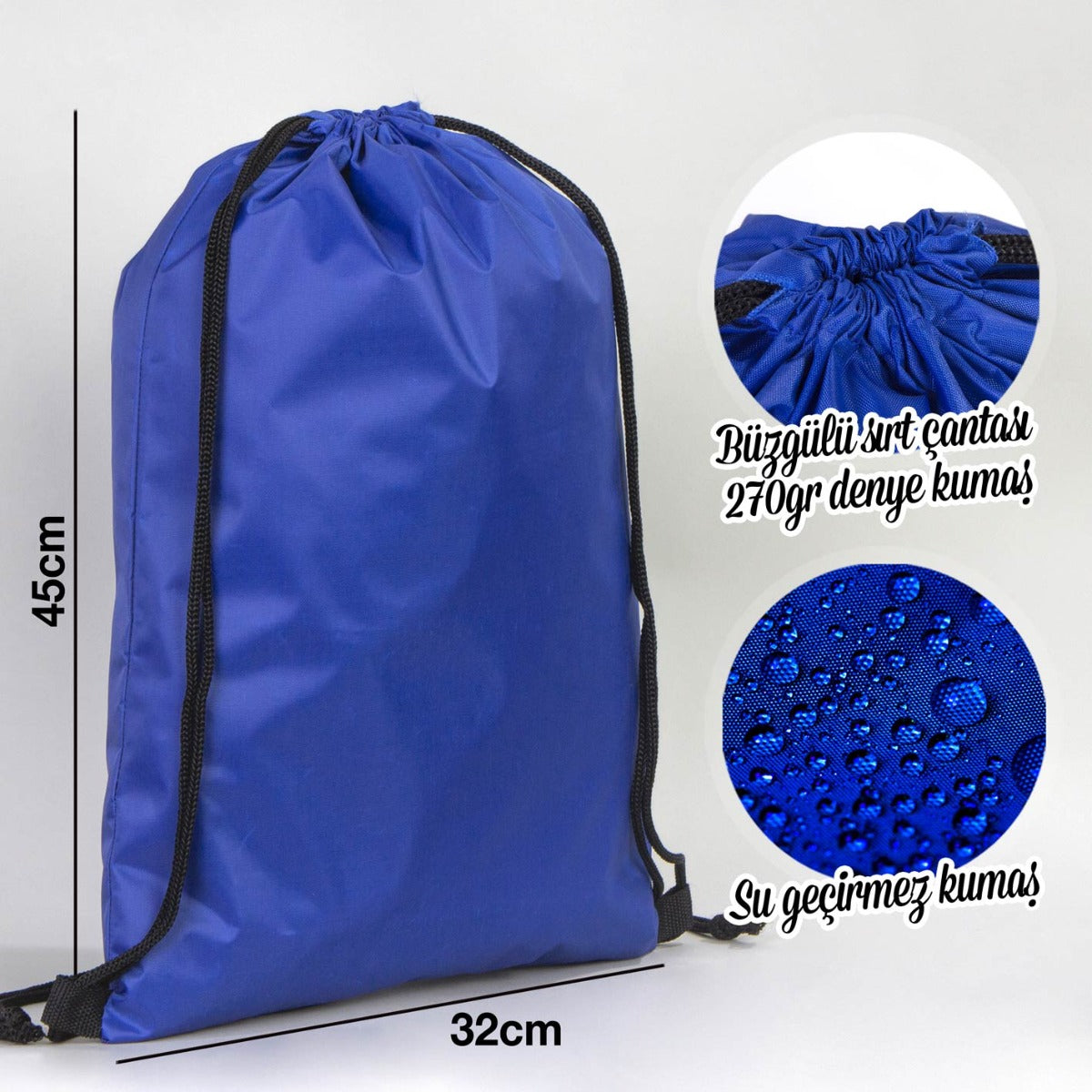 İmperteks Sırt Çantası 32x45 cm Saks Mavi - istecanta.com