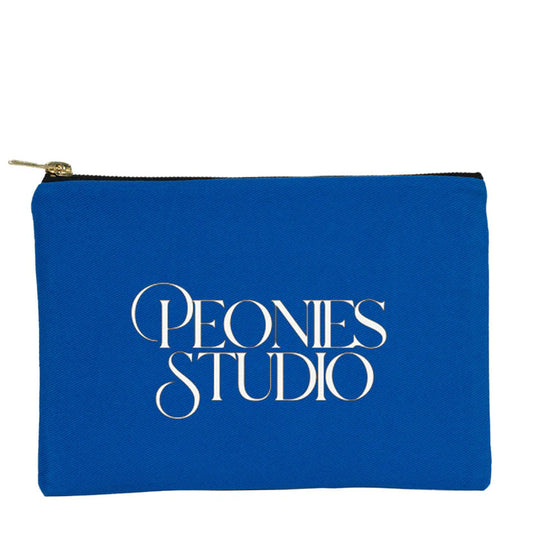 Prime Clutch- Metal Fermuar Çanta (25x18) Saks Mavi (özelleştirilebilir)