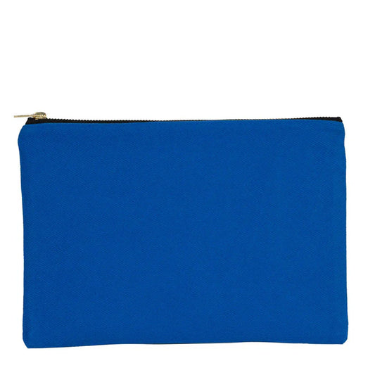 Prime Clutch-Metal Fermuar Çanta (25x18) Saks Mavi