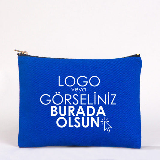 Star Clutch 21x15 Saks Mavi - Metal Fermuar (Özelleştirilebilir) - istecanta.com