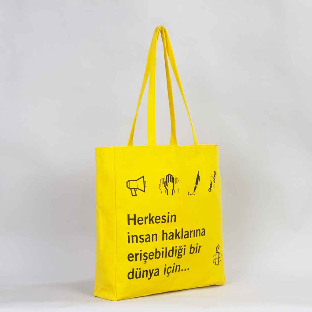 Sarı Kanvas Alışveriş Çantası - istecanta.com