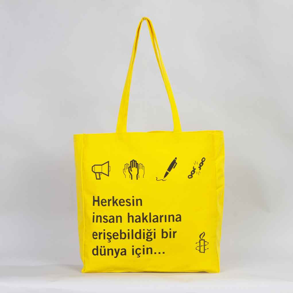 Sarı Kanvas Alışveriş Çantası - istecanta.com