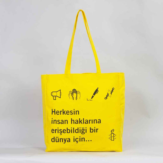 Sarı Kanvas Alışveriş Çantası - istecanta.com
