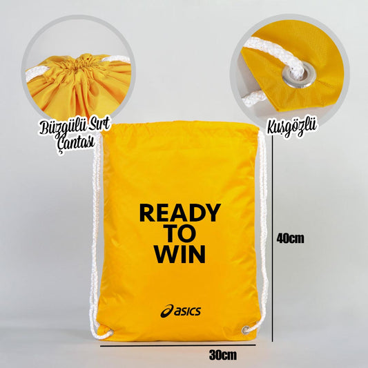 Sarı İmperteks Büzgülü Sırt Çanta - Ayakkabı Çantası - istecanta.com