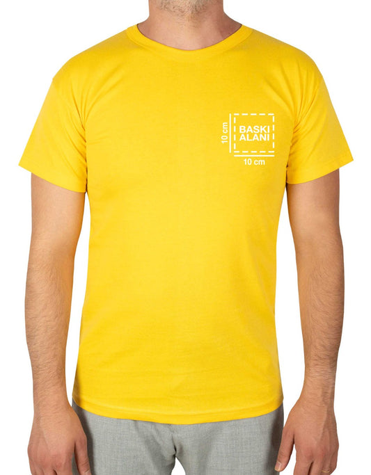 Baskılı Promosyon Tişört Sarı Renk - istecanta.com