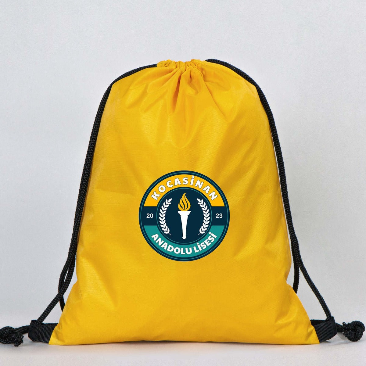Sarı İmperteks Büzgülü Sırt Çantası - 32x45 cm (Özelleştirilebilir) - istecanta.com