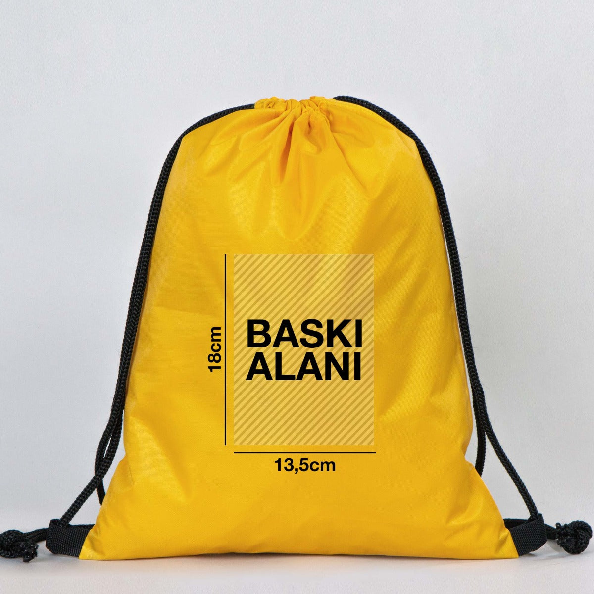 Sarı İmperteks Büzgülü Sırt Çantası - 32x45 cm (Özelleştirilebilir) - istecanta.com