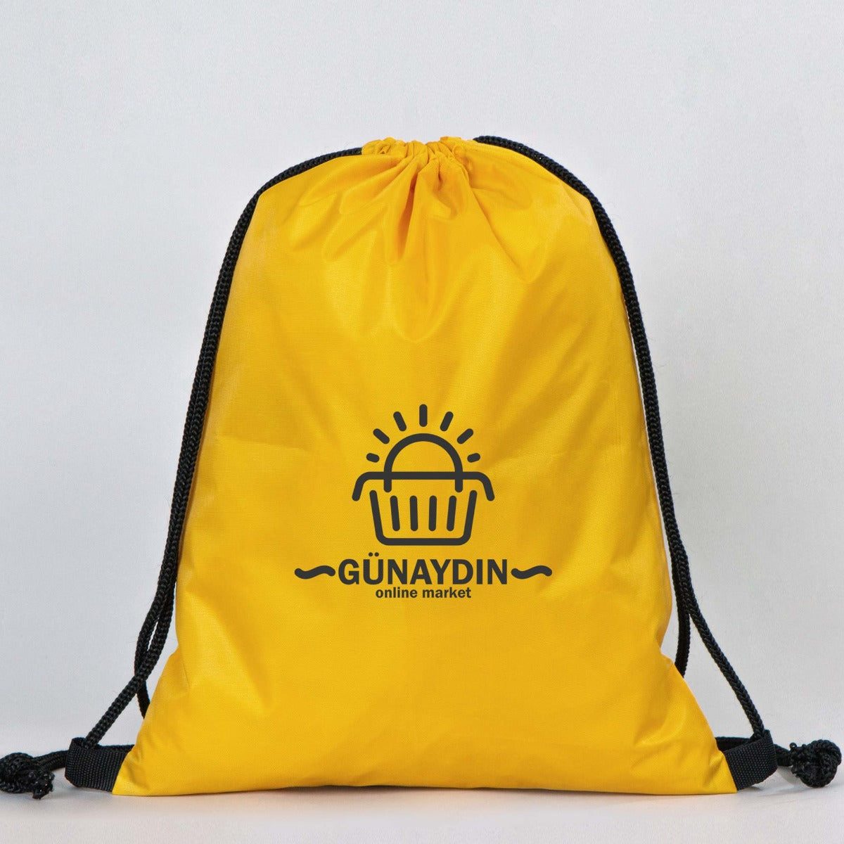 Sarı İmperteks Büzgülü Sırt Çantası - 32x45 cm (Özelleştirilebilir) - istecanta.com