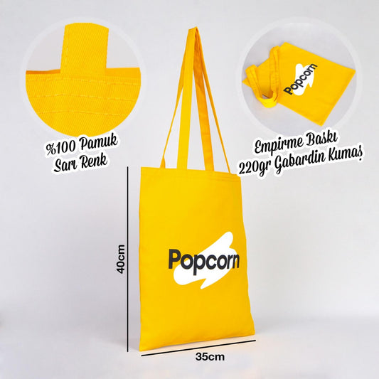 Promosyon Gabardin Çanta Sarı - 35x40cm - istecanta.com