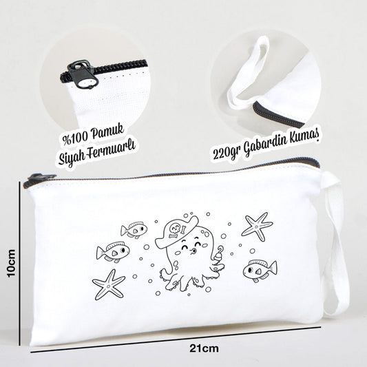 Boyanabilir Bez Kalemlik - Deniz Hayatı - istecanta.com