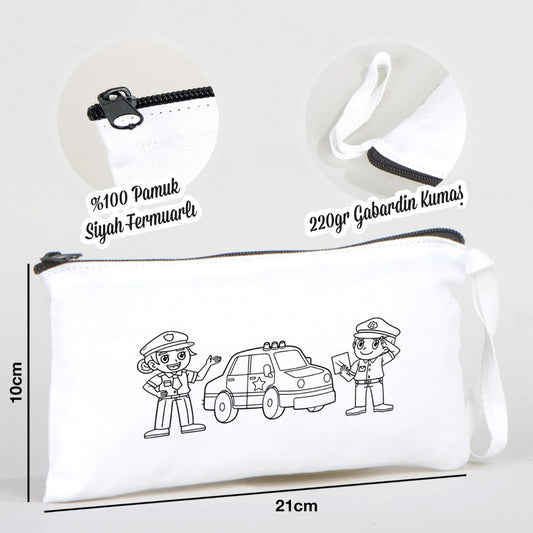 Boyanabilir Bez Kalemlik - Polis Kahramanları - istecanta.com