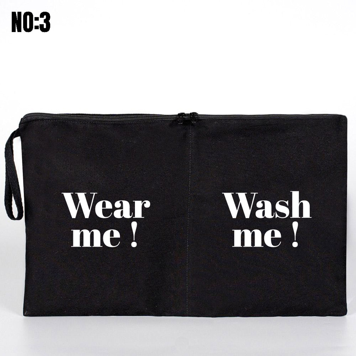 Kirli - Temiz Fermuarlı Seyahat Torbası, Siyah, 45x27 cm, Düzenleyici Torba, Çamaşır Çantası ( Özelleştirilebilir ) - istecanta.com