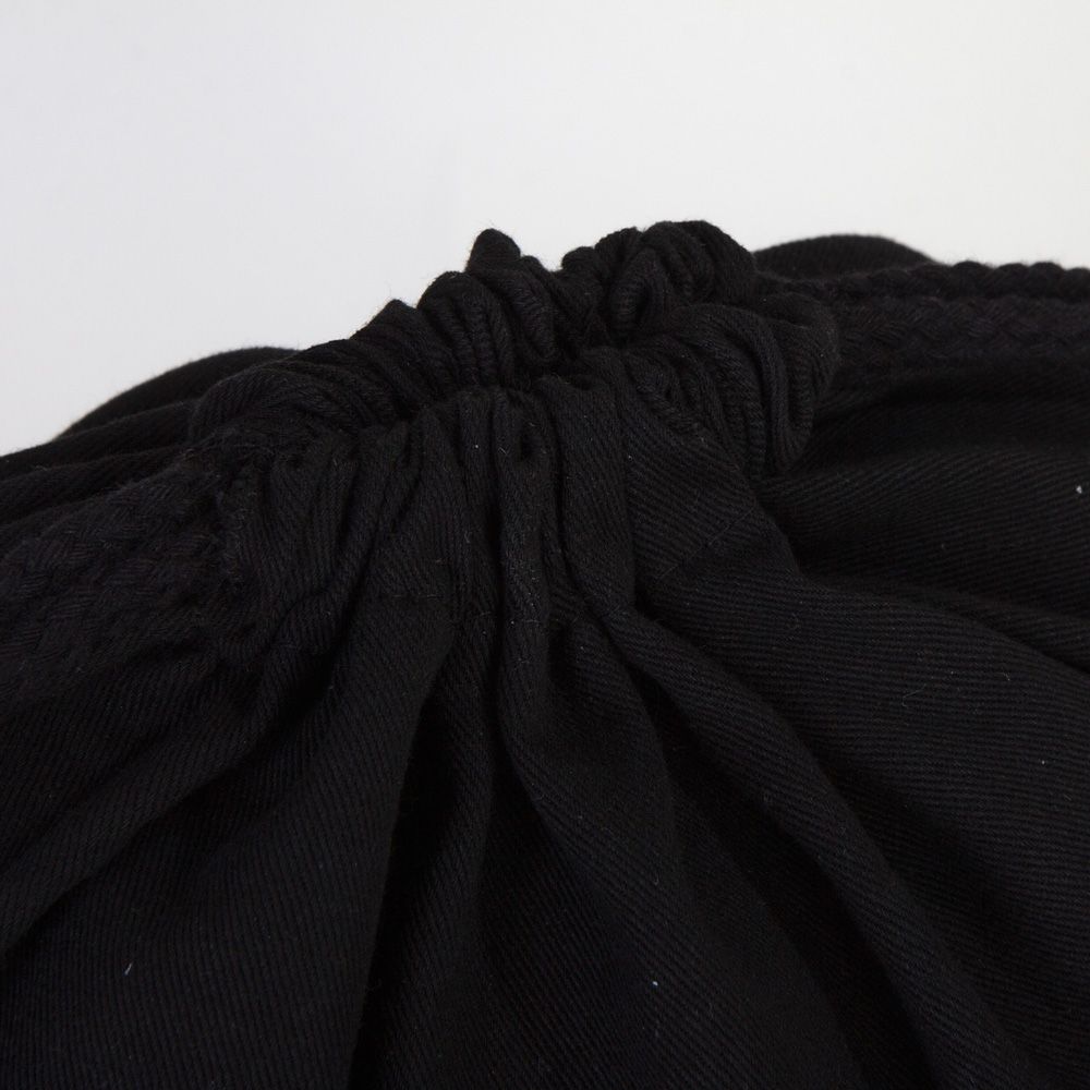 Gabardin Büzgülü Siyah Bez Sırt Çantası 35x40 cm (Özelleştirilebilir) - istecanta.com