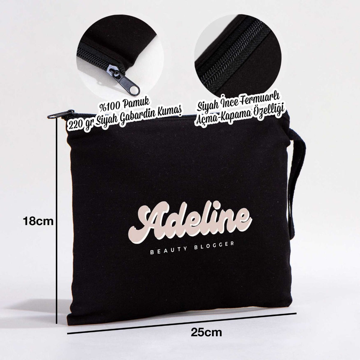 Clutch Astarsız Çanta - Siyah 25x18 cm (Özelleştirilebilir) - istecanta.com