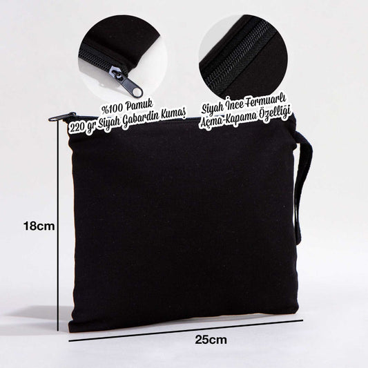 Clutch Astarsız Çanta - Siyah 25x18 cm - istecanta.com