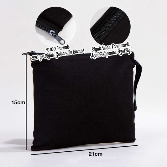 Clutch Astarsız Çanta - Siyah 21x15 cm - istecanta.com