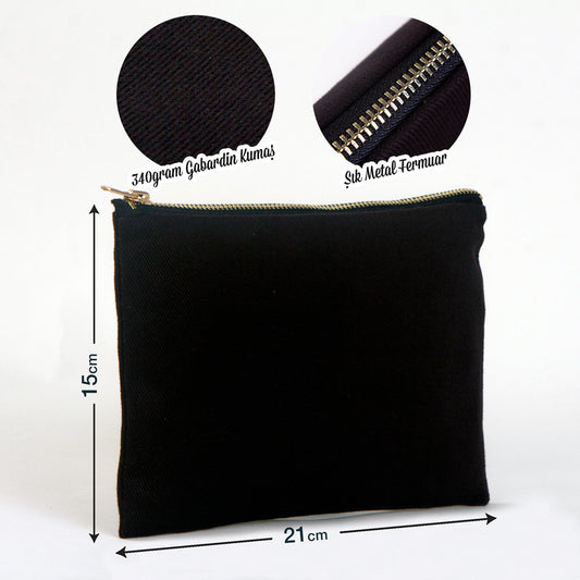 Star Clutch 21x15 Siyah - Metal Fermuar - istecanta.com