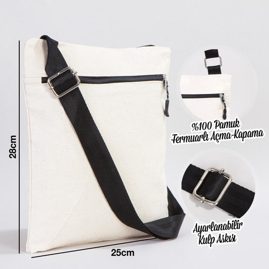 Kanvas Fermuarlı Heybe Çanta 25x28 cm - istecanta.com