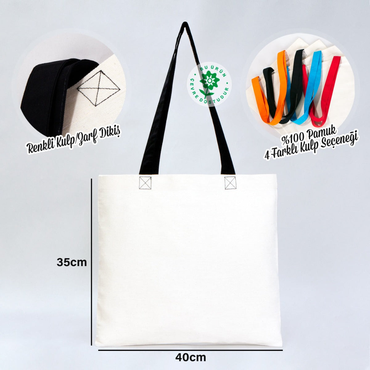 Gabardin Bez Çanta Siyah Kulp 40x35cm - istecanta.com