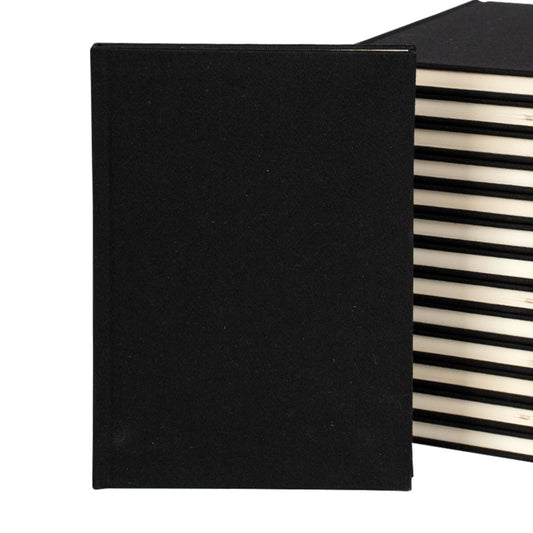 Kanvas Defter Siyah - 14x20 cm - Günlük, Not ve Planlama İçin - Çizgisiz - istecanta.com