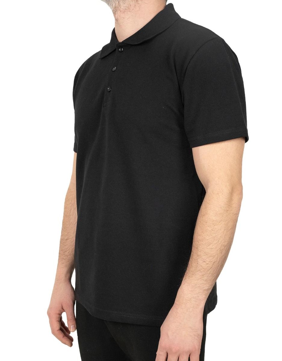 Polo Yaka Siyah Tişört - Dijital Baskılı - istecanta.com