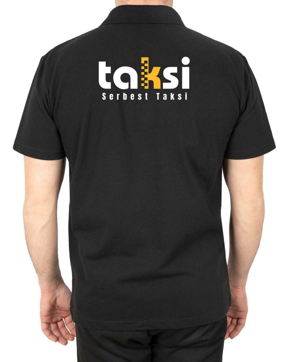 Polo Yaka Siyah Tişört - Dijital Baskılı - istecanta.com