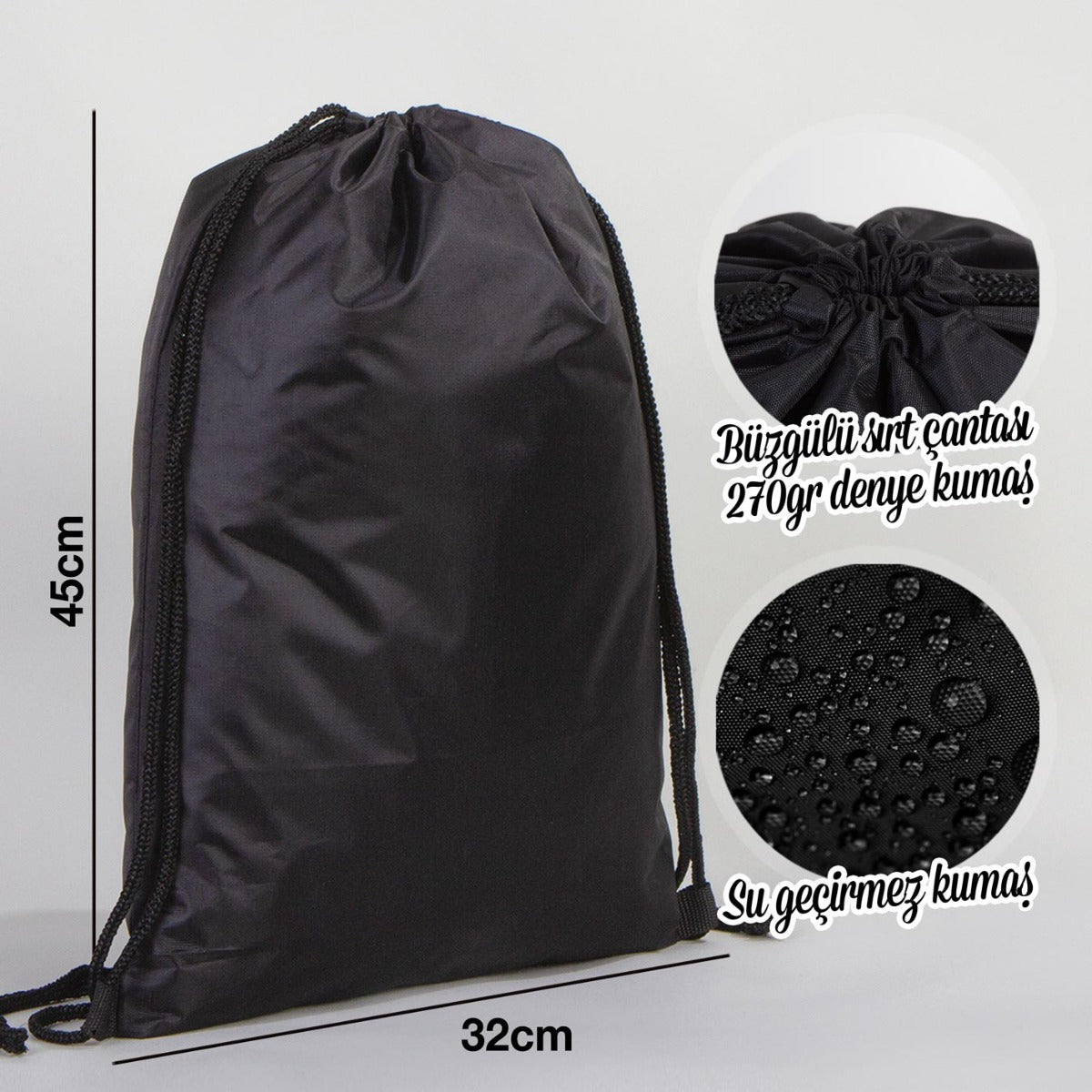 İmperteks Sırt Çantası 32x45 cm Siyah - istecanta.com