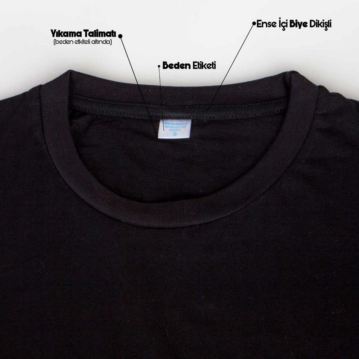 Basic T-shirt Siyah Renk 1.Kalite - istecanta.com